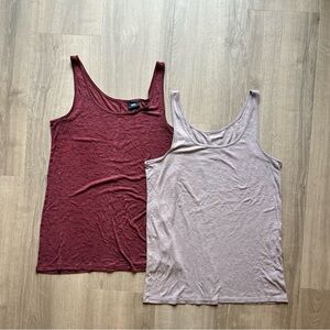 2 Massimo Women's Tank Tops - Burgundy and Taupe
